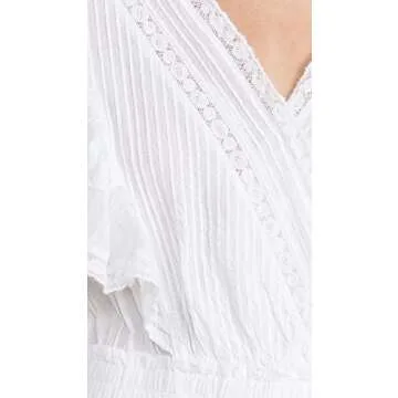 LOVESHACKFANCY Women's Gwen Dress, White, XXXS