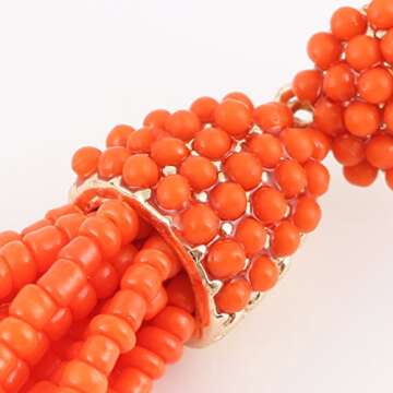 NLCAC Halloween Earrings Women's Beaded Tassel Earrings Long Fringe Drop Earrings Dangle Halloween Costume Jewelry(orange)