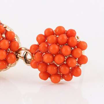 NLCAC Halloween Earrings Women's Beaded Tassel Earrings Long Fringe Drop Earrings Dangle Halloween Costume Jewelry(orange)