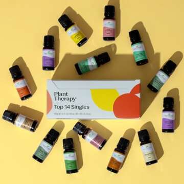Plant Therapy Top 14 Singles Set Lavender, Eucalyptus, Peppermint, Orange Sweet, Lemon & More 100% Pure, Undiluted, Natural Aromatherapy for Topical Use & Diffusion, Therapeutic Grade 10 mL (1/3 oz)