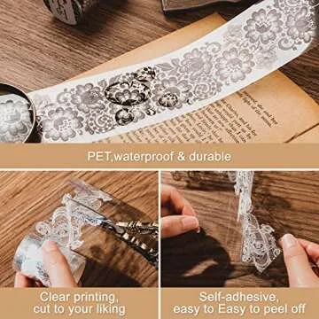 ALKALO Lace Washi Tape Set for Creative Scrapbooking