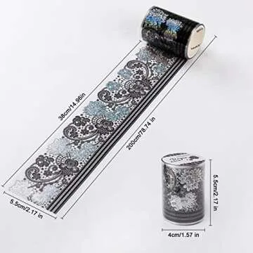 ALKALO Lace Washi Tape Set for Creative Scrapbooking