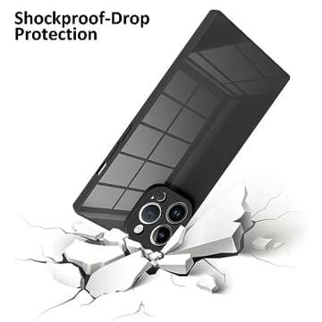 LSL Case for iPhone 15 Pro Black Soft TPU Bumper Anti-Drop Anti-Scratch Shock Absorption Protective ...