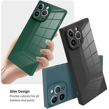 LSL Case for iPhone 15 Pro Black Soft TPU Bumper Anti-Drop Anti-Scratch Shock Absorption Protective Wireless Slim Cover Compatible with iPhone 15 Pro 6.1 Inch for Women Girls Men