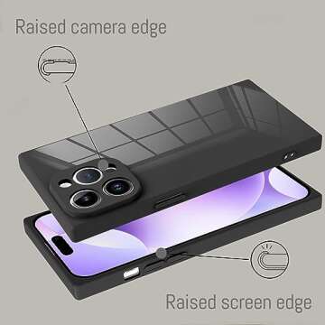 LSL Case for iPhone 15 Pro Black Soft TPU Bumper Anti-Drop Anti-Scratch Shock Absorption Protective Wireless Slim Cover Compatible with iPhone 15 Pro 6.1 Inch for Women Girls Men