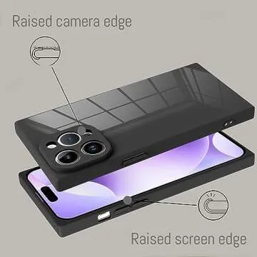 LSL Case for iPhone 15 Pro Black Soft TPU Bumper Anti-Drop Anti-Scratch Shock Absorption Protective Wireless Slim Cover Compatible with iPhone 15 Pro 6.1 Inch for Women Girls Men