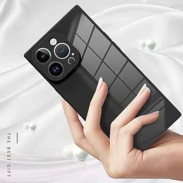 LSL Case for iPhone 15 Pro Black Soft TPU Bumper Anti-Drop Anti-Scratch Shock Absorption Protective Wireless Slim Cover Compatible with iPhone 15 Pro 6.1 Inch for Women Girls Men