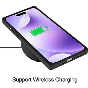 LSL Case for iPhone 15 Pro Black Soft TPU Bumper Anti-Drop Anti-Scratch Shock Absorption Protective Wireless Slim Cover Compatible with iPhone 15 Pro 6.1 Inch for Women Girls Men