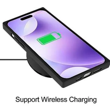 LSL Case for iPhone 15 Pro Black Soft TPU Bumper Anti-Drop Anti-Scratch Shock Absorption Protective Wireless Slim Cover Compatible with iPhone 15 Pro 6.1 Inch for Women Girls Men