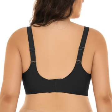 WANAFREE Wireless Seamless V Neck Bras for Women Plus Size Smooth Bralettes, Black, 3X-Large Plus