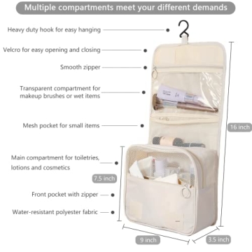 IMCUZUR Travel Toiletry Bag - Stylish & Functional Organizer