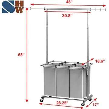 Simple Houseware Laundry Sorter with Extensible Rod