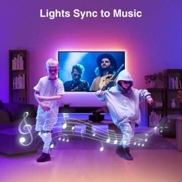 SL1 Smart TV LED Backlight, 9.2ft Strip Lights Compatible with Alexa and Google Home, WiFi App_Go_Sund Control, Music Sync,RGB Color Changing Dimmable Light Strip