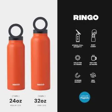 Ringo Insulated Water Bottle with Magnetic Phone Holder