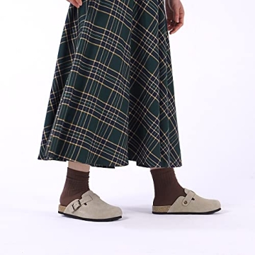 Xiakolaka Women's Chic Suede Clogs Slip On with Buckle