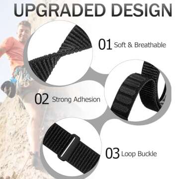 Ankle/Arm Band Compatible with Apple Watch 49mm 46mm 45mm 44mm 42mm 41mm 40mm 38mm, Breathable Nylon...