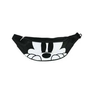 Disney Mickey Mouse Double Pocket Fanny Waist Pack, Black