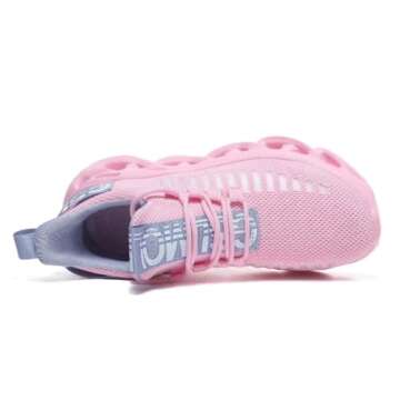 Jakcuz Pink Blue Walking Shoes for Women Comfortable Lightweight Solid Slip on Casual Easy Walk Sport Fitness Athletic Running Sneakers Size 9
