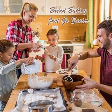 Danish Dough Whisk Large Bread Mixer, 3 Loops Dough Whisk Stainless Steel, 13" Wooden Danish Whisk - Dutch Style with Dough Scrapers for Bread, Pastry or Pizza - Perfect Baking Gifts