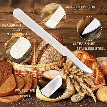 Danish Dough Whisk Large Bread Mixer, 3 Loops Dough Whisk Stainless Steel, 13" Wooden Danish Whisk - Dutch Style with Dough Scrapers for Bread, Pastry or Pizza - Perfect Baking Gifts