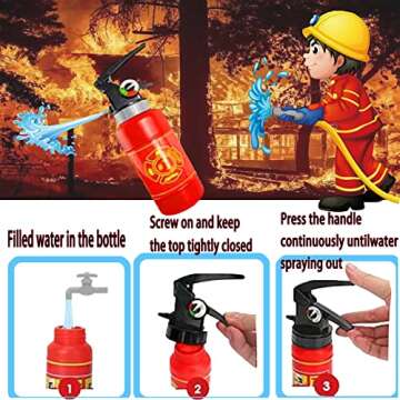 SATKULL Kids Fire Chief Costume, Halloween Fireman Dress Up Set, Fire Fighter Outfit, Pretend Role Play Firefighter Gifts