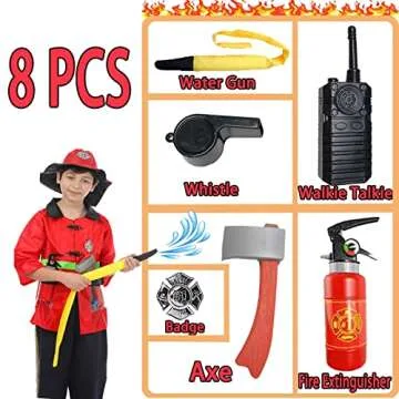 SATKULL Kids Fire Chief Costume for Imaginative Play