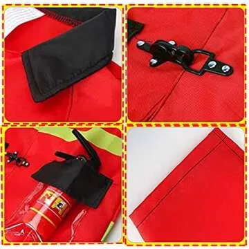 SATKULL Kids Fire Chief Costume for Imaginative Play