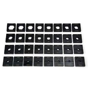 TEMCo Industrial Hydraulic Cable Lug Crimper TH0005 V2.0 (11 US TON) 10 AWG to 600 MCM Electrical Terminal Cable Wire Tool Kit with 32 Die Sets