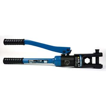 TEMCo Industrial Hydraulic Cable Lug Crimper TH0005 V2.0 (11 US TON) 10 AWG to 600 MCM Electrical Terminal Cable Wire Tool Kit with 32 Die Sets