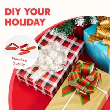 JOYIN 48 PCS Christmas Pull Bows for Festive Gift Wrapping