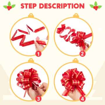 JOYIN 48 PCS Christmas Pull Bows for Festive Gift Wrapping