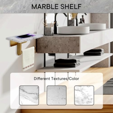 Stylish Toilet Paper Holder with Marble Shelf for Bathroom