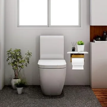 Stylish Toilet Paper Holder with Marble Shelf for Bathroom