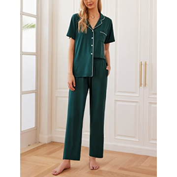 Ekouaer Women’s Pajama Set Soft Button Down Sleepwear