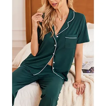 Ekouaer Women’s Pajama Set Soft Button Down Sleepwear