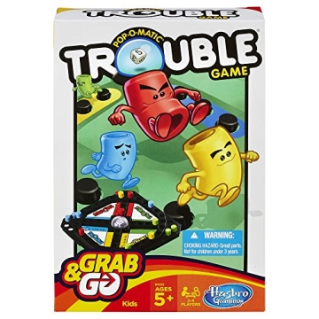 Hasbro Gaming Pop-O-Matic Trouble Grab & Go Game for Family Fun on the Go
