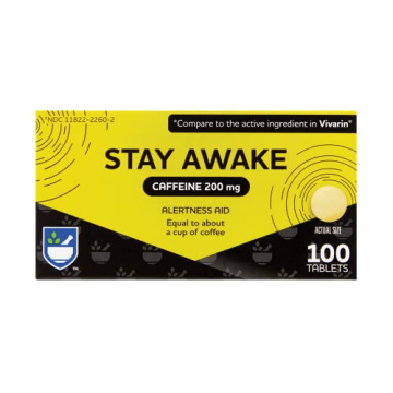 Rite Aid Stay Awake Tablets Caffeine 200 mg - 100 Tablets | Easy Dosing & Effective Energy Boost