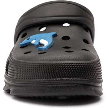 HOBIBEAR Boys and Girls Classic Graphic Kids Garden Clogs Slip on Water Shoes (Black-Size 13 Little Kid)