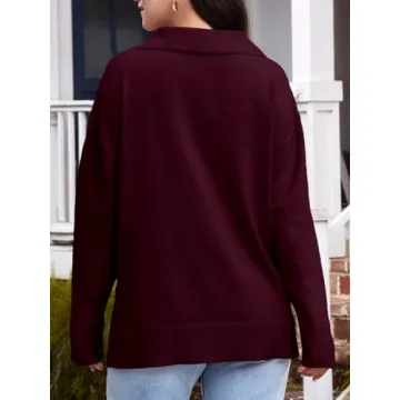 LILLUSORY Oversized Women’s Sweater Trendy V Neck Fashion