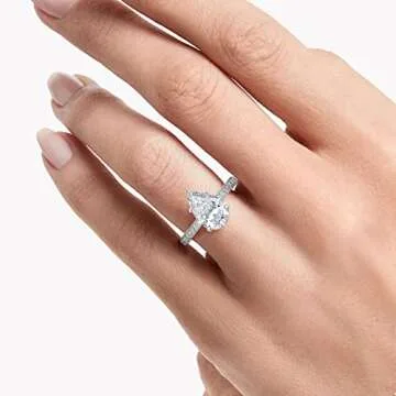 Buy Bo.Dream 3ct Pear Cubic Zirconia Ring in Silver