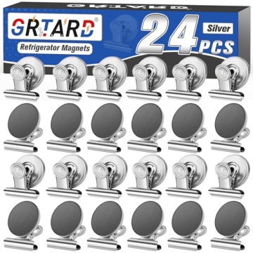 24-Pack Fridge Magnets - Stylish Heavy Duty Magnetic Clips for Home & Office