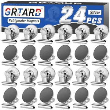 24-Pack Fridge Magnets - Stylish Heavy Duty Magnetic Clips for Home & Office