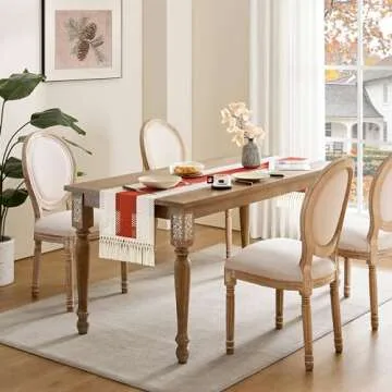 ZeeMart 14x72 Macrame Table Runner in Orange and Ivory