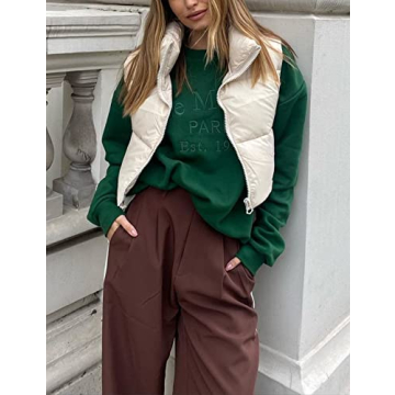 UANEO Stylish Cropped Puffer Vest for Women