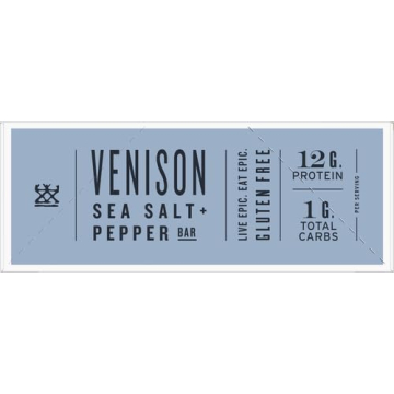 EPIC Venison Sea Salt & Pepper Bars - 12ct, Keto Friendly