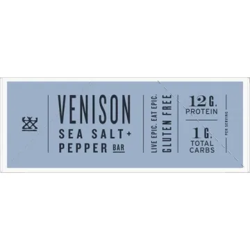 EPIC Venison Sea Salt & Pepper Bars - 12ct, Keto Friendly