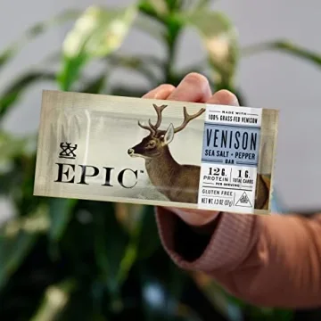 EPIC Venison Sea Salt & Pepper Bars - 12ct, Keto Friendly