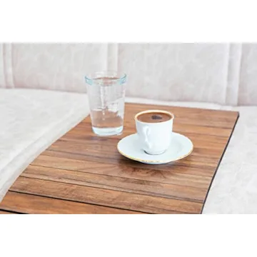 ESTELA Foldable Sofa Arm Tray Wooden Flexible Non Slip Protector Universal Drink Couch Cup Side Holder Meaningfull Housewarming & Wedding Gifts