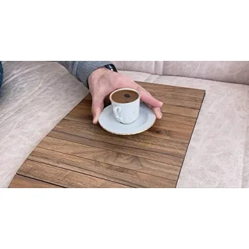 ESTELA Foldable Sofa Arm Tray Wooden Flexible Non Slip Protector Universal Drink Couch Cup Side Holder Meaningfull Housewarming & Wedding Gifts