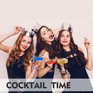 ROXBURGH Martini Glasses | Vintage Art Deco Crystal Champagne Coupe Glasses Set of 4 with 4 Cocktail Picks | 9 oz Ribbed Classic Cocktail Glassware for Champagne, Wine and Manhattan